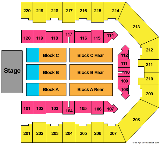 Utilita Arena Sheffield End Stage Reserved Seating Chart
